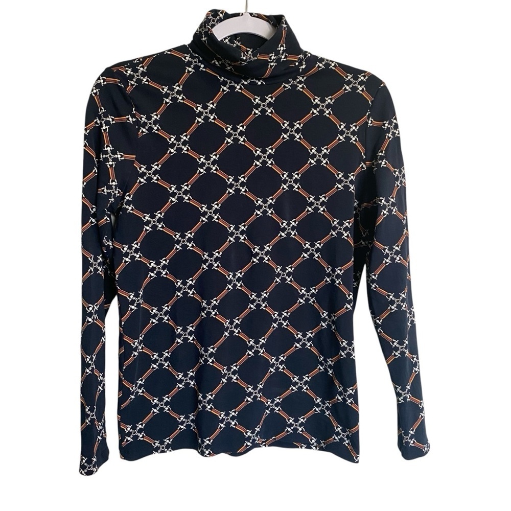 Joe Fresh - Navy Chain Print Light Turtleneck - M